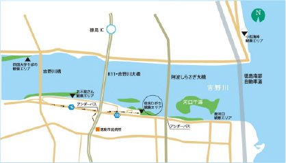吉野川河口干潟のmap